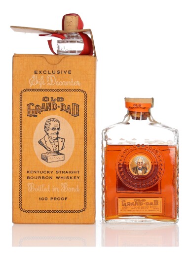 View full screen - View 1 of Lot 168. Old Grand-Dad Bottled In Bond Decanter 100 Proof 1947 (1 Bottle 4/5 Quart).