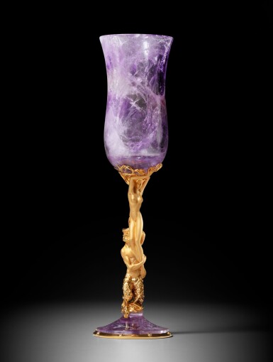View full screen - View 1 of Lot 339. A Spanish amethyst gold-mounted cup, Carrera y Carrera, Madrid, circa 1990 | Coupe en améthyste montée en or 18 carats par Carrera y Carrera, Madrid, vers 1990.