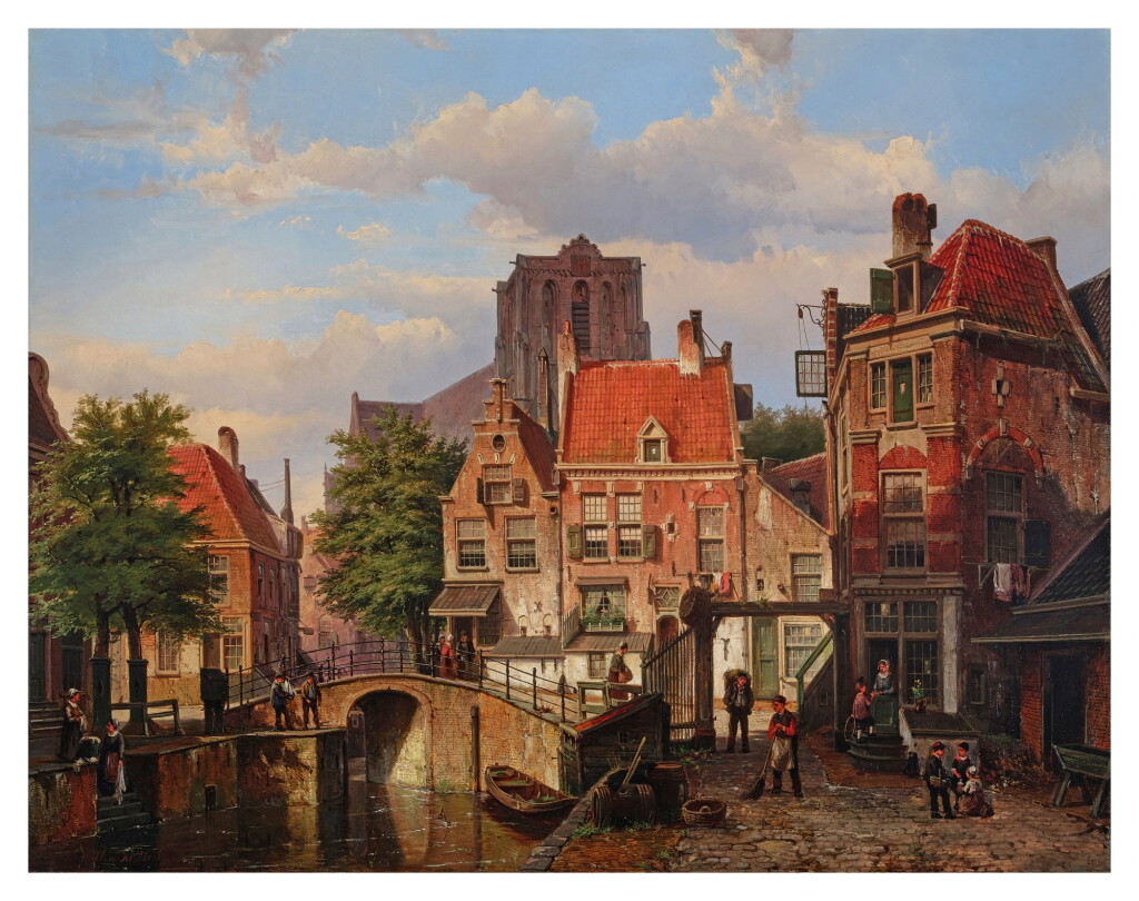 View full screen - View 1 of Lot 856. Street Scene in Amsterdam.