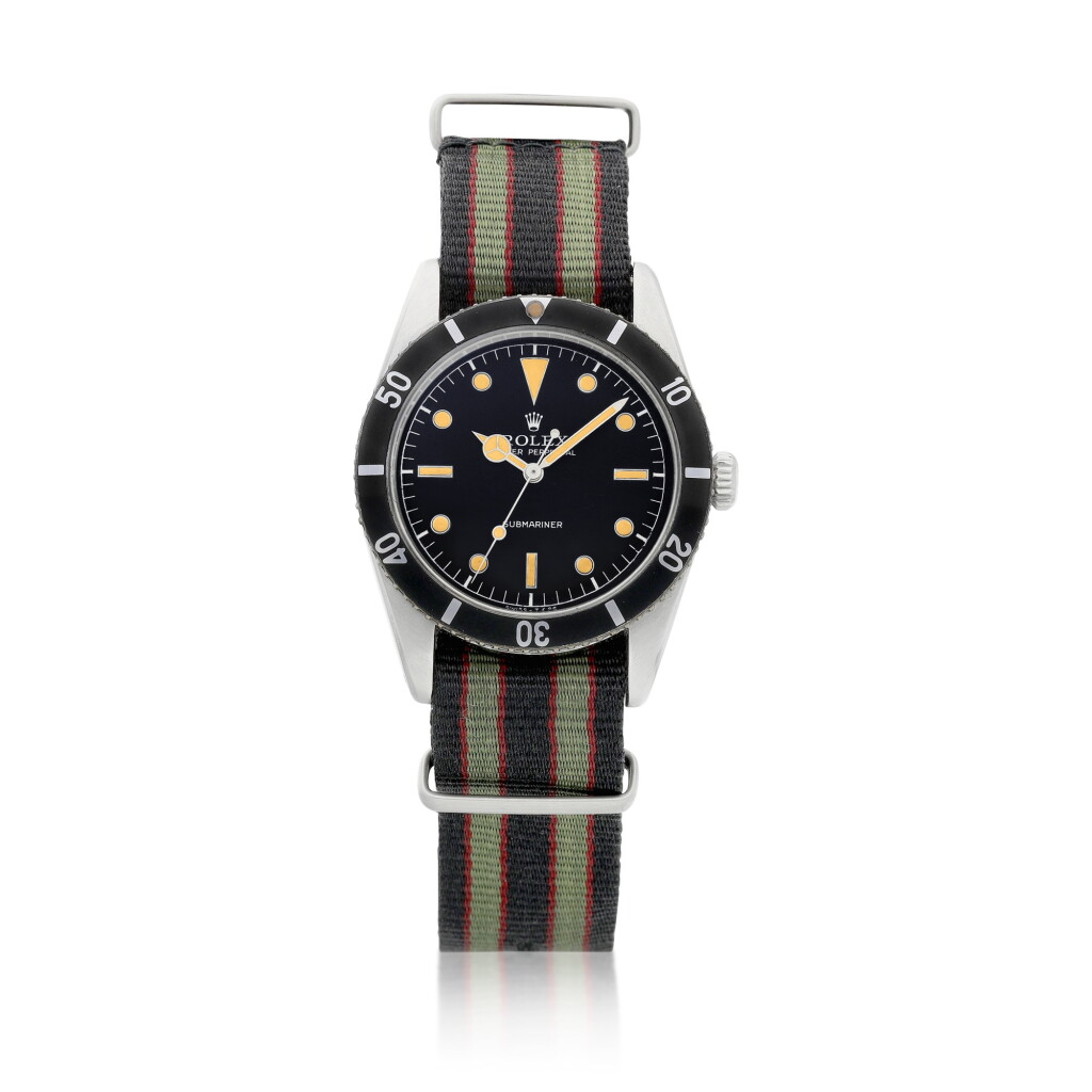 View full screen - View 1 of Lot 8028. Submariner, Reference 6205, A stainless steel wristwatch, Circa 1955 | 勞力士 Submariner 型號6205 精鋼腕錶,約1955年製.