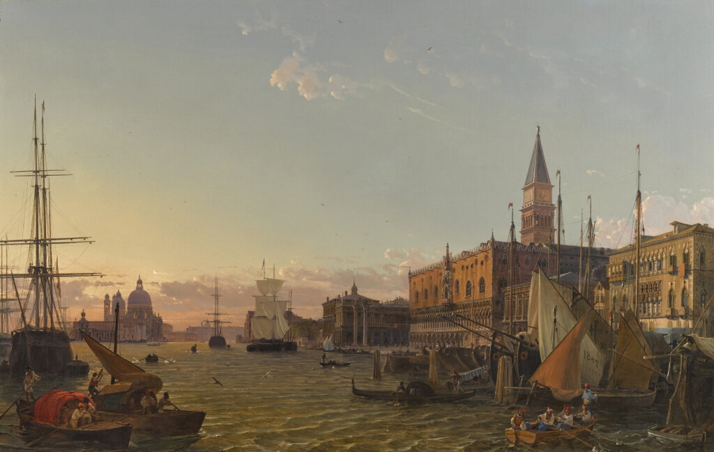 View full screen - View 1 of Lot 45. Venice, The Riva degli Schiavoni, with the Doge's Palace, the Piazzetta San Marco and Santa Maria della Salute beyond.