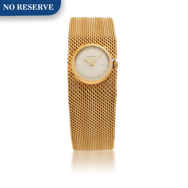View full screen - View 1 of Lot 911. LONGINES | YELLOW GOLD BRACELET WATCH CIRCA 1970.