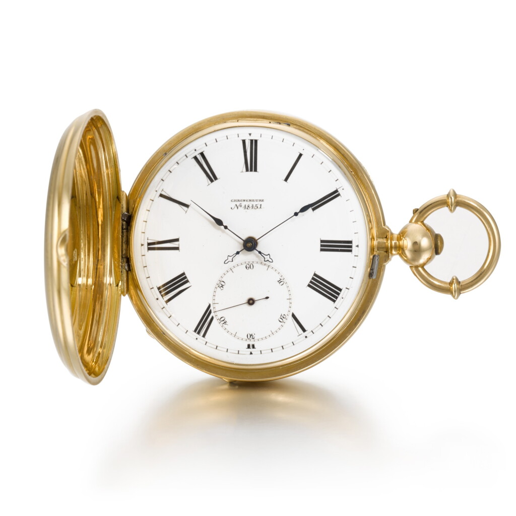 View full screen - View 1 of Lot 207. YELLOW GOLD HUNTING CASED CHRONOMETER WATCH CIRCA 1870.