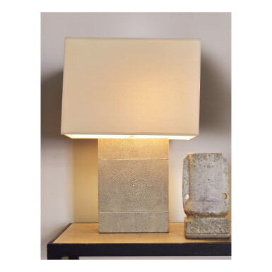 View full screen - View 1 of Lot 168. Lot 168 JEAN-MICHEL FRANK | "BLOC" TABLE LAMP.