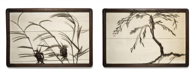 View full screen - View 1 of Lot 90. A large pair of 'tiehua' panels, Qing dynasty | 清 鑄鐵大挂屏一組兩件.