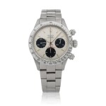 ‘Panna Dial Big Red’ Daytona, Ref. 6265 Stainless steel chronograph wristwatch with bracelet Circa 1979 | 勞力士 6265型號「'Big Red' Daytona」精鋼計時鍊帶腕錶,年份約1979