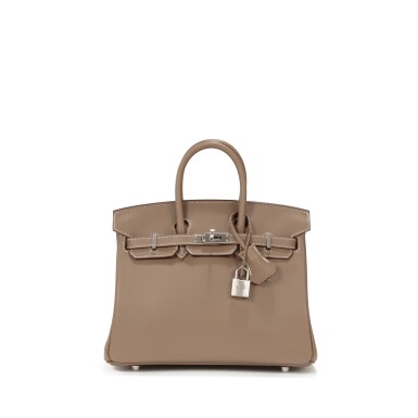 View full screen - View 1 of Lot 1011. Etoupe Swift Birkin 25 Palladium Hardware, 2020.