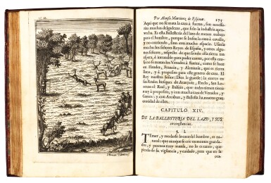 View full screen - View 1 of Lot 304. Martínez de Espinar, Arte de ballesteria, Madrid, 1761, red morocco gilt, Salvá copy.