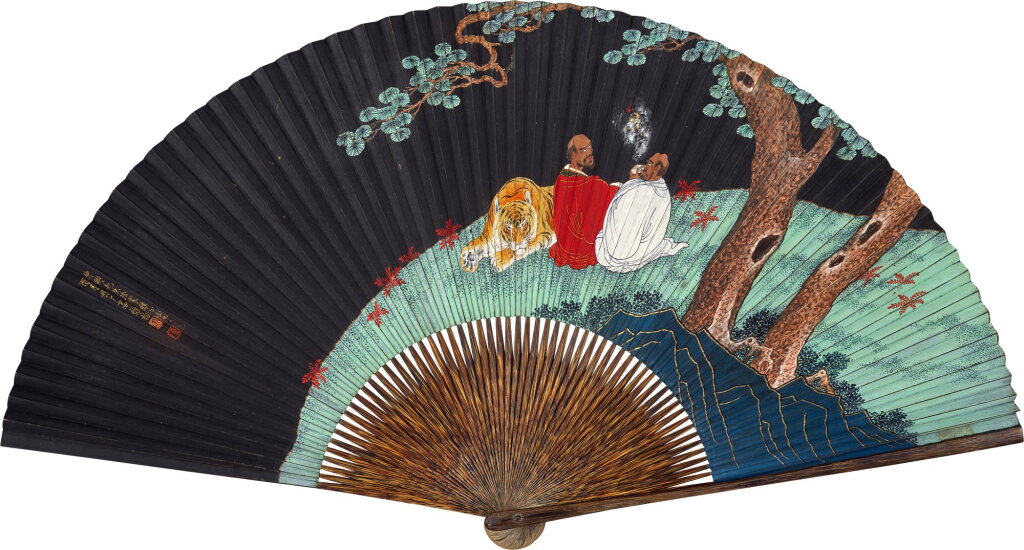 View full screen - View 1 of Lot 3153. 高維祜 降龍伏虎羅漢 | Gao Weihu, Two Luohans.