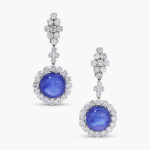 Pair of Sapphire and Diamond Pendent Earclips