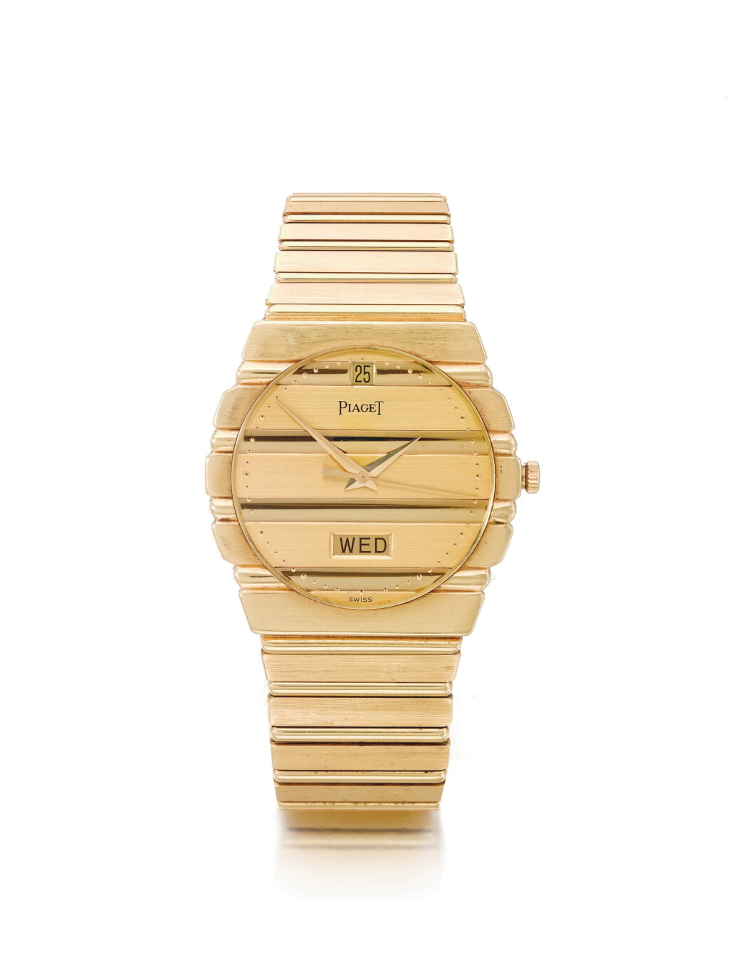 View full screen - View 1 of Lot 183. PIAGET | POLO, A YELLOW GOLD BRACELET WATCH WITH DAY AND DATE CIRCA 1995.