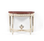 A Louis XVI white and grey painted console