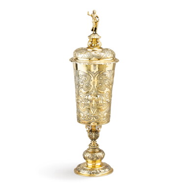View full screen - View 1 of Lot 243. A large German silver-gilt standing cup and cover, Georg Lang, Augsburg, 1615-1620.