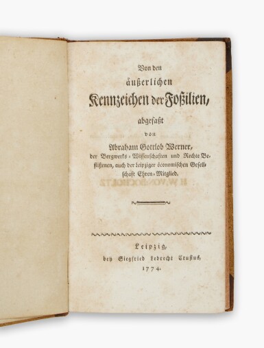 View full screen - View 1 of Lot 212. Werner, Abraham Gottlob | First edition of the author's first book.