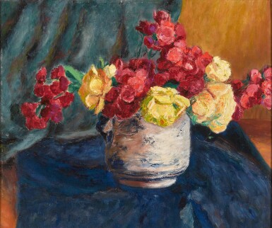 View full screen - View 1 of Lot 11. Nature morte au vase de fleurs.