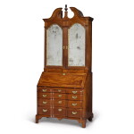 A Rare Queen Anne Block-Front Bonnet-Top Desk-and-Bookcase, Boston, Massachusetts, Circa 1745