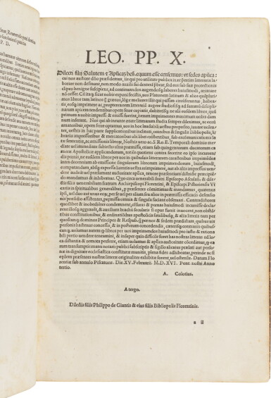 View full screen - View 1 of Lot 21. Aristides, Orationes, Florence, 1517, later calf.