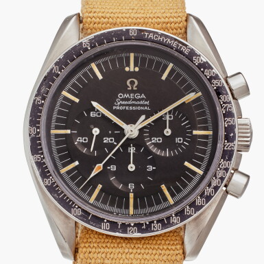 View full screen - View 1 of Lot 606. Reference 145.012 Speedmaster | A stainless steel chronograph wristwatch, Made in 1968.