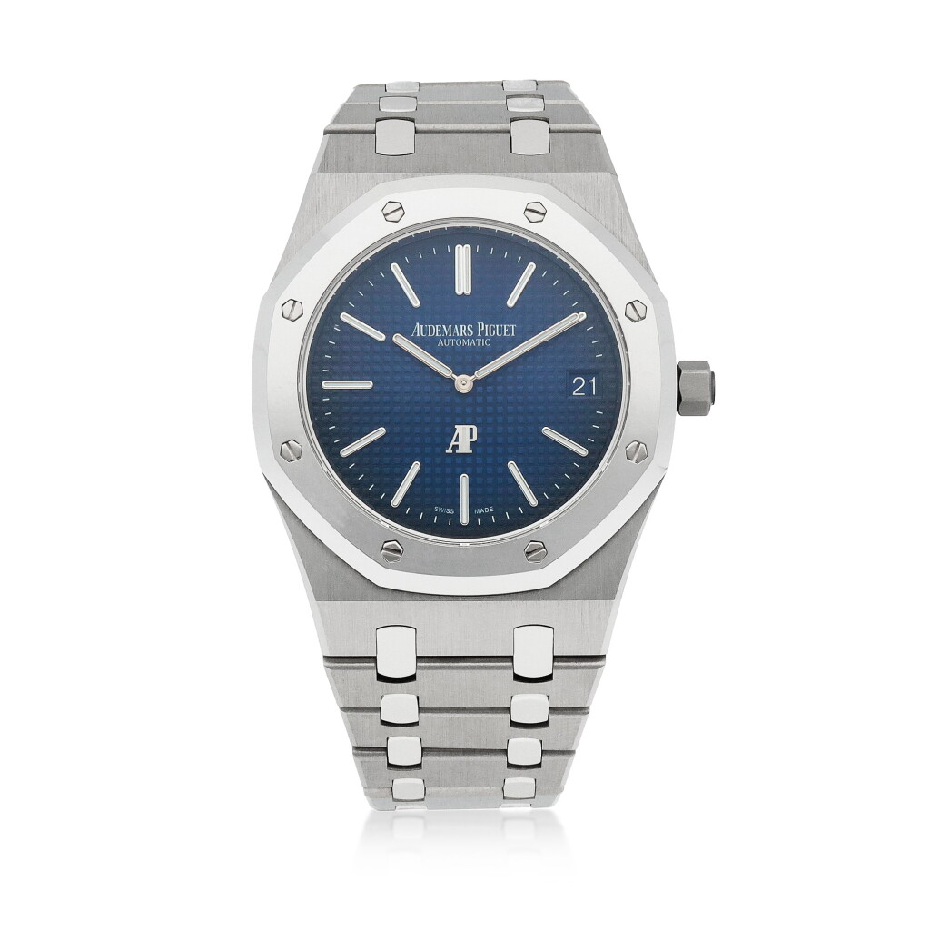 View full screen - View 1 of Lot 49. Royal Oak, Ref 15202IP Titanium and platinum wristwatch with date and bracelet Circa 2018 | 愛彼15202IP型號「Royal Oak」鈦金屬及鉑金鍊帶腕錶備日期顯示,年份約2018.