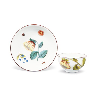View full screen - View 1 of Lot 214. A MEISSEN TEABOWL AND SAUCER CIRCA 1745.