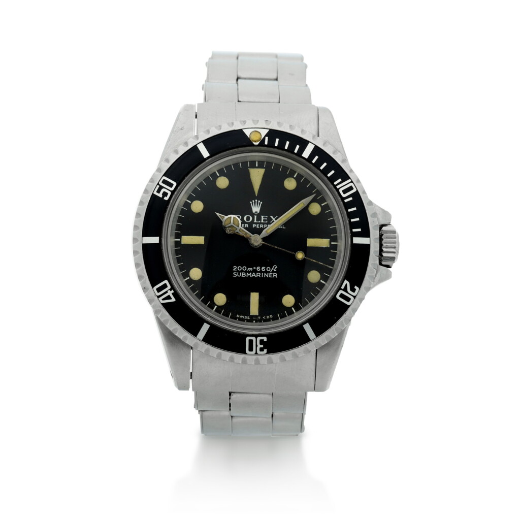 View full screen - View 1 of Lot 119. REFERENCE 5513 SUBMARINER A STAINLESS STEEL AUTOMATIC WRISTWATCH WITH BRACELET, CIRCA 1967.