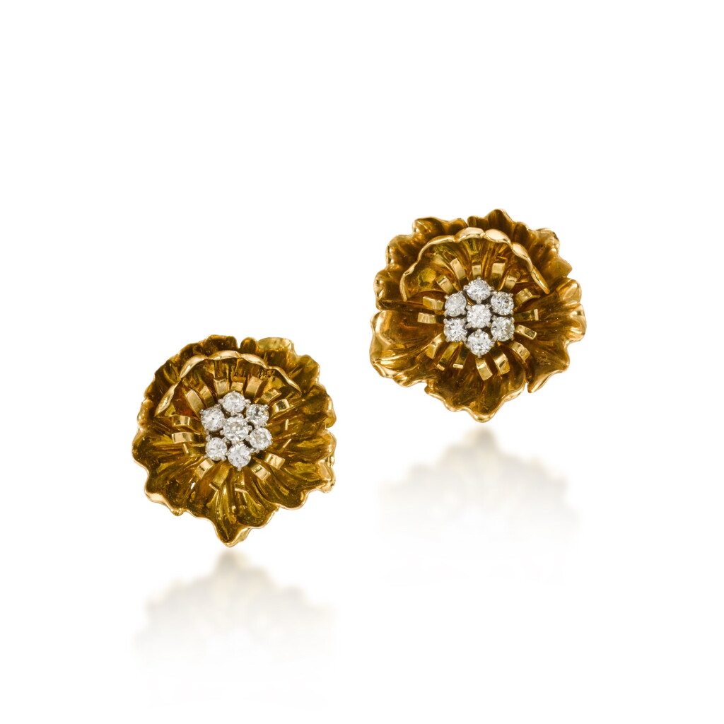 View full screen - View 1 of Lot 81. Diamond Earclips.