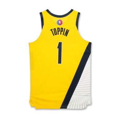View full screen - View 1 of Lot 102. Obi Toppin ‘Paris Games’ Indiana Pacers 2024-2025 Game Worn Statement Edition Jersey | Matched to 2 Games .