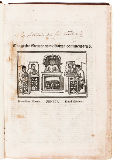 View full screen - View 1 of Lot 160. Seneca, Tragediae, Venice, 1510, contemporary blind-tooled calf.