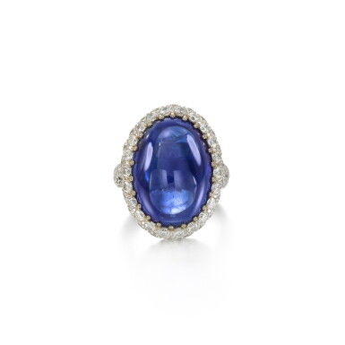 View full screen - View 1 of Lot 51. Sapphire and diamond ring, circa 1960.