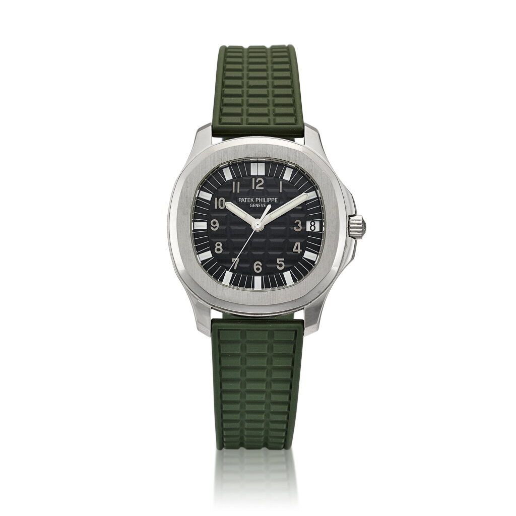 View full screen - View 1 of Lot 8011. Aquanaut, Reference 5065 | A stainless steel wristwatch with date, Circa 2006 | 百達翡麗 | Aquanaut 型號5065 | 精鋼腕錶,備日期顯示,約2006年製.