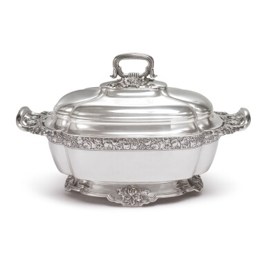 View full screen - View 1 of Lot 898. AN AMERICAN SILVER SOUP TUREEN AND COVER, TIFFANY & CO., NEW YORK, CIRCA 1878.