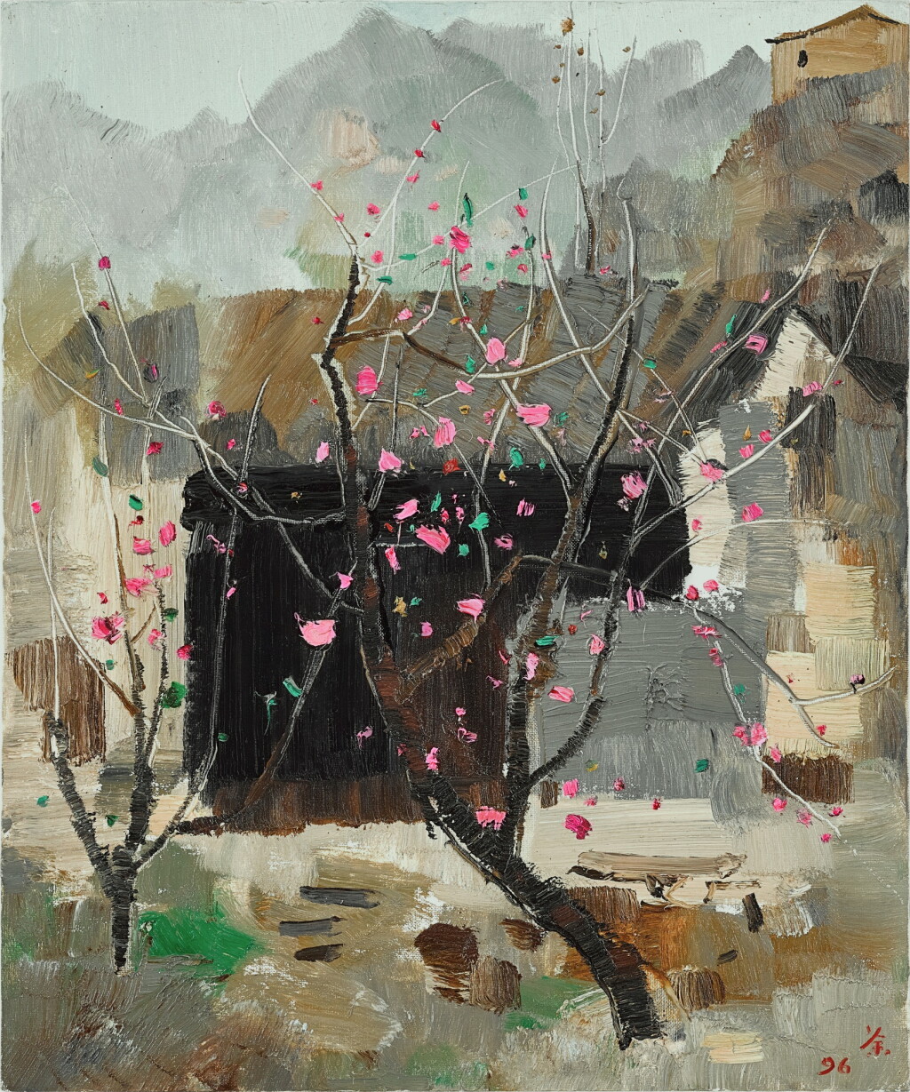 View full screen - View 1 of Lot 1015. Wu Guanzhong 吳冠中 | A season of peach blossoms 桃花季節.