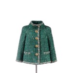 By Karl Lagerfeld Green and Gold Mixed Tweed with Sequins Byzance inspired Jacket, Ready-to-Wear, Métiers d'Art Paris-Byzance Pre-Fall 2011
