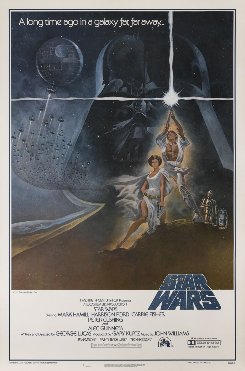 View full screen - View 1 of Lot 41. Star Wars (1977), style A, first printing 77/21-0 (unrated), US.