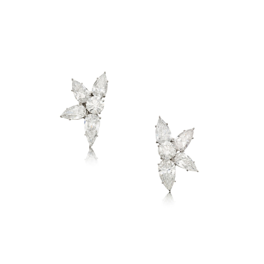 View full screen - View 1 of Lot 125. Pair of Diamond Earclips .