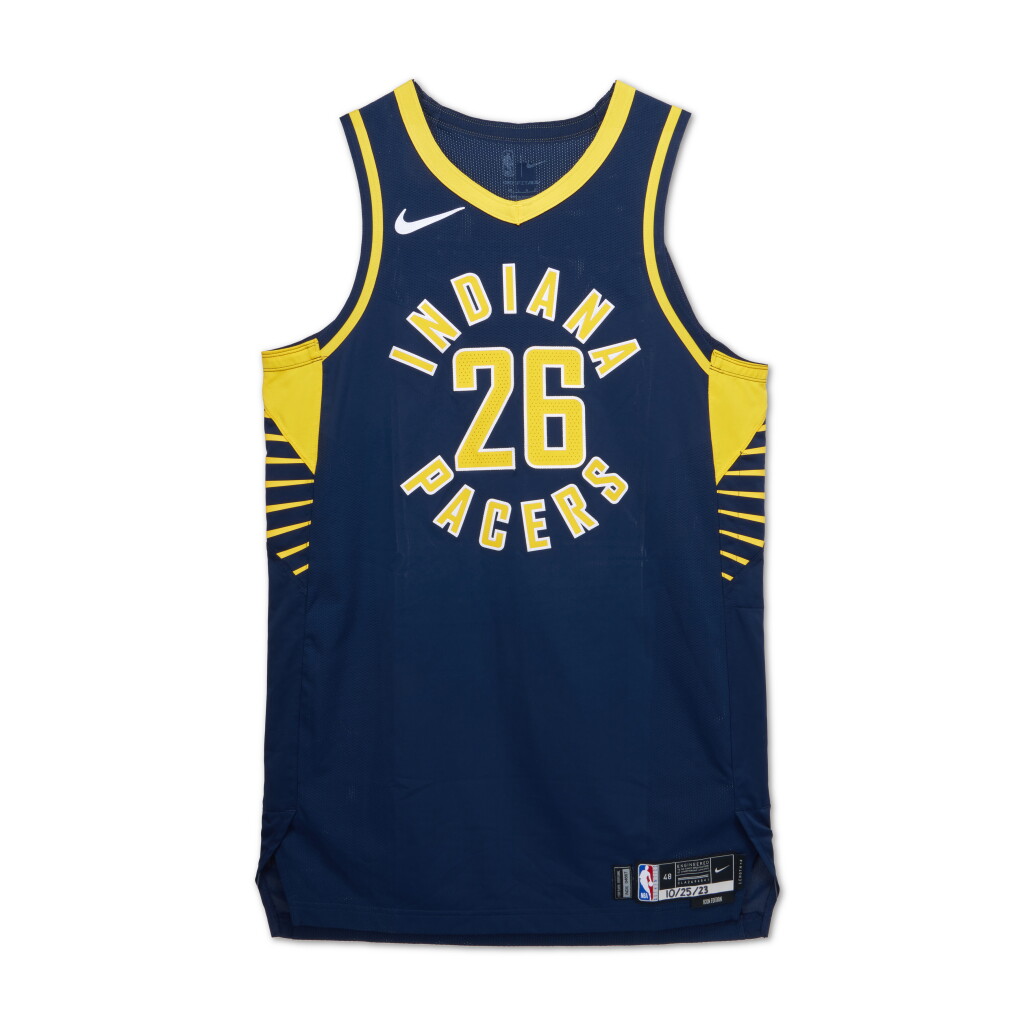 View full screen - View 1 of Lot 155. Ben Sheppard Indiana Pacers 2023-2024 Kia NBA Tip-Off Game Worn Icon Edition Jersey | Matched to 2 Games.