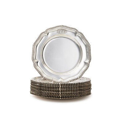 View full screen - View 1 of Lot 1119. A Set of Twelve Georgian Silver Dinner Plates, Andrew Fogelberg, London, 1776.