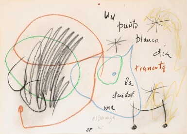 View full screen - View 1 of Lot 37. JOAN MIRÓ | SANS TITRE (COMPOSITION AVEC UN POÈME DE CARLOS FRANQUI).