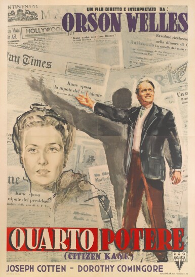 View full screen - View 1 of Lot 63. CITIZEN KANE / QUARTO POTERE (1941) POSTER, ITALIAN.