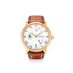 BLANCPAIN | VILLERET, A PINK GOLD DUAL TIME ZONE WRISTWATCH WITH DATE, DAY AND NIGHT INDICATION AND ENAMEL DIAL, CIRCA 2011