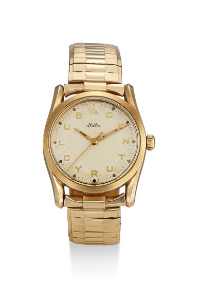 View full screen - View 1 of Lot 8055. ROLEX | REFERENCE 5590, A YELLOW GOLD WRISTWATCH WITH BRACELET, MADE FOR EATON 1/4 CENTURY CLUB, CIRCA 1959.