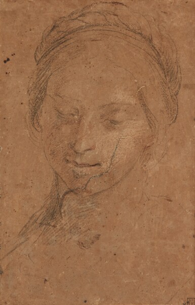 View full screen - View 1 of Lot 151. Study for the Head of the Virgin.