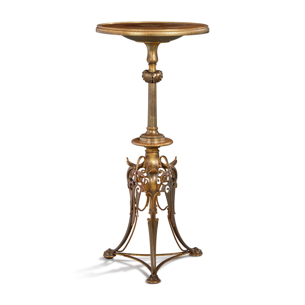 View full screen - View 1 of Lot 389. A Gilt and Patinated Bronze Gueridon by Ferdinand Barbedienne, Circa 1870-1880.