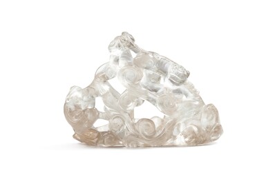 View full screen - View 1 of Lot 671. A rock crystal 'mythical beasts' group, Qing dynasty, 18th century.