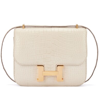 View full screen - View 1 of Lot 1542. Beton Matte Mississippiensis Alligator Mini Constance 18 Gold Hardware, 2021.