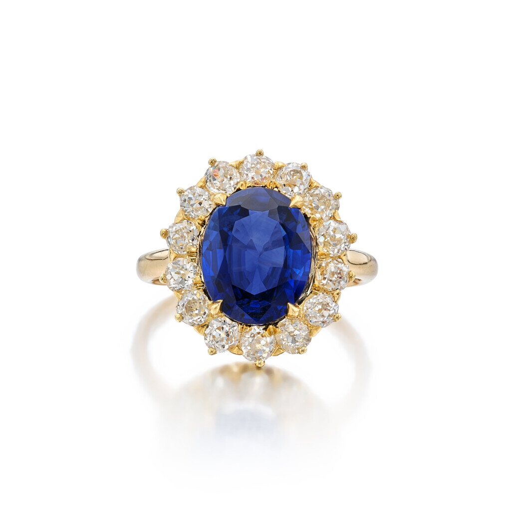 View full screen - View 1 of Lot 442. Sapphire and Diamond Ring.