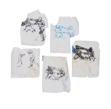 View full screen - View 1 of Lot 192. Untitled (Five Drawings of Boxers).