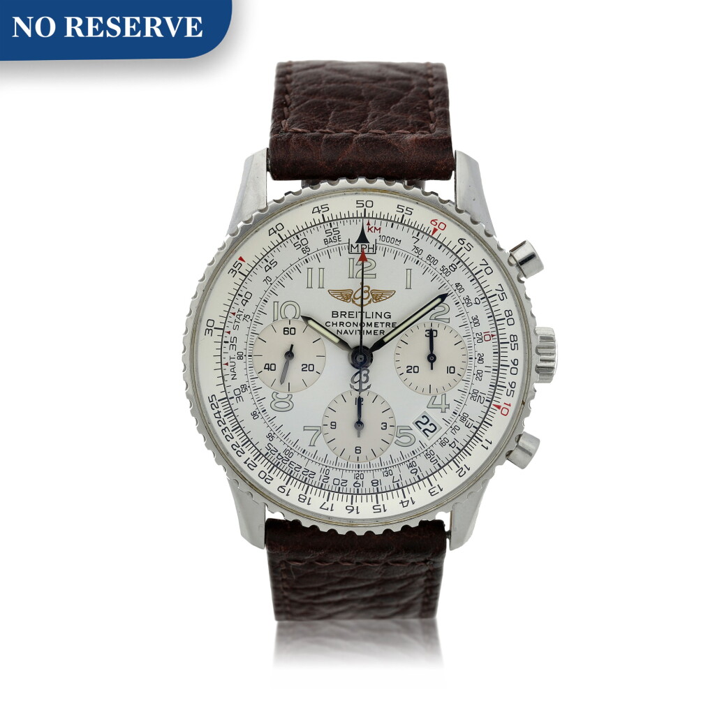View full screen - View 1 of Lot 23. Reference A23322 Navitimer A stainless steel automatic chronograph wristwatch with date and rotating inner slide rule bezel, Circa 2003.