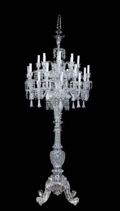 View full screen - View 1 of Lot 149. A French cut-crystal twenty-four light torchère by the Cristalleries de Baccarat, 20th century.