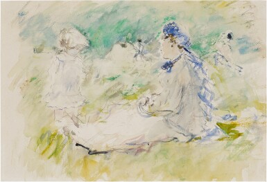 View full screen - View 1 of Lot 303. Enfant dans un jardin.